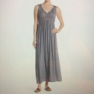 Braided Trim V-Neck Sleeveless Maxi Dress